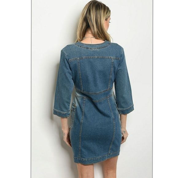 DARK DENIM DRESS - Picture 2 of 7